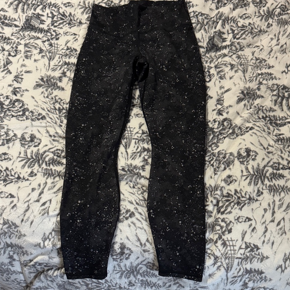 Fabletics Black and Gray Speckle Powerhold Leggings